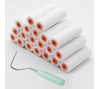 ZHIYUQL® Lot de 20 petits rouleaux de peinture en mousse avec rouleau à peinture, étrier, rouleau en mousse de 10 cm, rouleau de peinture en mousse, rouleau de peinture 10 cm, mini rouleaux de
