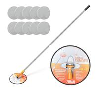 ZHJAN Ponceuse à Plâtre avec Perche, Tête Radiale Rotative 360° et Manche Telescopique, pour Murs et Plafonds, Inclut 10 Feuilles de Abrasif (80/100/120/180/240)