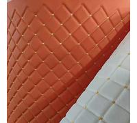 ZHJBD Tissu en Cuir synthétique Matelassé au Metre pour Meubles Vinyle Faux Cuir étanche pour Automobile Sol Canapé Coussin DIY Art Craft Cout (Color:Orange)