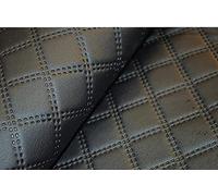 ZHJBD Tissu en Cuir Tissu matelassé Noir Tissu en Simili Cuir synthétique au Metre pour Meubles Vinyle Tissu Faux Cuir étanche pour Automobile Sol canapé Coussin DIY Art Craft Coutu(Size:2m)