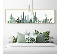 ZHJJD Affiche de Cactus Vert Nordique Moderne Plante Fleur Toile Impression Horizontal Mur Art Photos Salon Chambre décor à la Maison 100x30 cm sans Cadre