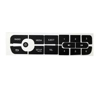 ZHjLut Compatible avec Megane pour Master pour Scenic III LHD Voiture CD Radio Bouton Audio Autocollants de réparation Autocollants Garniture Noire Autocollant intérieur