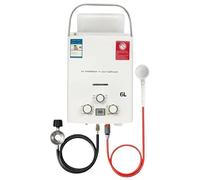 ZHJOPP Baignoire chaude sans réservoir de gaz propane 6 L pour camping en plein air avec pommeau de douche, eau chaude, voiture, camion, tente (noir)