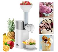 ZHJOPP Machine à Desserts glacés Automatique - Machine à Glaces et à sorbets Maison pour des friandises saines, mixeur Portable pour des douceurs Estivales Maison (White)