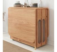 ZHJOPP Table à Manger et chaises Pliantes, Conception à Bord Rond, Peu encombrante, Table à Manger rétractable en Bois, adaptée à la Salle à Manger et au Salon