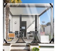 ZHJSHOU Bâche Transparente avec Oeillets 2.4x3.4m Baches Imperméables pour Exterieur,0.35mm Personnalisable Bache de Protection Pergola Terrasse,Bache de Serre Bâche avec 2 Fermeture Eclair