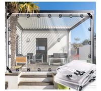ZHJSHOU Bache Transparente avec Oeillets PVC Imperméable 2.1x3.8m,Bache de Protection Exterieur Jardins,Bache Couverture Toiture Pliable Bache de Serre pour Meubles Camping,Personnalisable