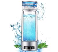 ZHJSHOU Bouteille d'eau d'hydrogène Générateur d'eau à hydrogène, ioniseur d'eau portable avec technologie SPE et PEM,pour les voyages à domicile,usqu'à 6000PPB(argent,350ML)