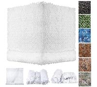 ZHJSHOU Filet de Camouflage Militaire,Filet Camo,Filet D'ombrage Chasse,pour Chasse, Ombrage,Camouflage Décoration,Parasol,Terrasse Protection Solaire,Blanc，1X1m/3.28x3.28ft