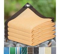 ZHJSHOU Toile Ombrage UV Protection pour Terrasse Jardin Extérieur, Filet D'Ombrage Serres Filet Coupe-Vent avec Oeillets,12 Broches Voile d'ombrage Rectangulaire,Beige,1X7m/3.28X22.97ft