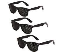 ZHjuju Lunettes à Grille, 3 pièces Lunettes sténopéïques lunettes de repos à sténopé Unisex Lunettes Sténopéïques Lunettes de Soleil à Trous avec des Branches Pliables