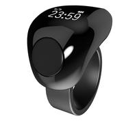 Zhjvihx Bague de Rappel de Prières à Compteur Numérique, Bague Intelligente Tactile avec Alarme de Vibration Bluetooth 5.1 pour Le Suivi du Temps de Prière Musulmane (18 et 20 mm)