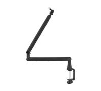 Zhjvihx Bras de Perche de Microphone, Support de Micro Réglable en Métal à Profil Bas avec Pince de Montage de Bureau, Gestion des Câbles de Rotation à 360 Degrés, pour Studio de Jeu en