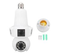 Zhjvihx Caméra de sécurité à Ampoule, Caméra WiFi 4MP HD 2,4 GHz avec Suivi de Mouvement et Rotation à 360 Degrés, Vue Large 110 Degrés, Technologie WDR, Double Objectif, pour la