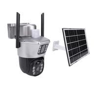 Zhjvihx Caméra de sécurité Cellulaire 4G LTE, Caméra sans Fil Extérieure PTZ 2K à Double Objectif à énergie Solaire avec Détection Humaine AI, Rotation à 355 Degrés, Suivi Automatique,