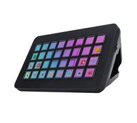 Zhjvihx Clavier Macro 32 Touches, Boutons LCD Programmables avec Images Personnalisables pour PC et OS X, Console Visuelle pour Le Streaming, Le Montage Vidéo, la Production Musicale et (Black)
