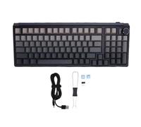 Zhjvihx Clavier Mécanique sans Fil, 98 Touches, Connexion 3 Modes Bluetooth 5.0 2,4 G USB C, éclairage Latéral RVB 22 Modes, Technologie D'amortissement du Son, avec pavé Numériqu (Noir Gris)
