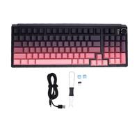 Zhjvihx Clavier Mécanique sans Fil, 98 Touches, Connexion 3 Modes Bluetooth 5.0 2,4 G USB C, éclairage Latéral RVB 22 Modes, Technologie D'amortissement du Son, avec pavé Numériqu (Noir Rose)