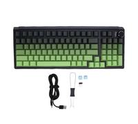 Zhjvihx Clavier Mécanique sans Fil, 98 Touches, Connexion 3 Modes Bluetooth 5.0 2,4 G USB C, éclairage Latéral RVB 22 Modes, Technologie D'amortissement du Son, avec pavé Numériqu (Vert dégradé)