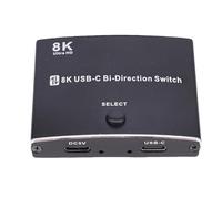 Zhjvihx Commutateurs KVM USB C, Commutateur Bidirectionnel 2 en 1 Sortie 8K 60 Hz 4K 120 Hz 40 Gbps Charge de Transfert de Données, avec Câble Détachable, pour Ordinateurs Portables,