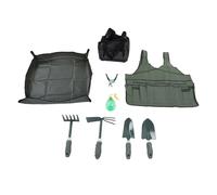 Zhjvihx Ensemble D'outils de Jardinage, Kit D'outils à Main de 9 Pièces avec Sécateurs, Pelles, Houe, Râteau, Vaporisateur, Coussin à Genoux, Tablier, Sac de Rangement pour Les Amateurs