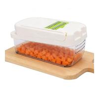 Zhjvihx Hachoir à Légumes, aliments Manuel avec Récipient pour la Cuisine Domestique, Râpe Multifonction, Matériau SUS Robuste, Taille de de 2 Mm à 14 Mm