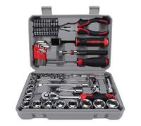 Zhjvihx Jeu de 62 Clés à Douille à Cliquet de 3/8 Pouces, 21 Douilles en Acier au Chrome Vanadium 6-24 Mm, avec Barre D'extension, Joints Universels, Embouts de Tournevis, pour la