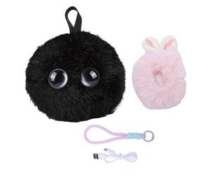 Zhjvihx Jouet en Peluche Robot Intelligent AI, Compagnon émotionnel Interactif Vocal en Temps Réel avec Dialogue Multilingue, Clonage Vocal, Contrôle Parental pour Les Enfants à P (Noir (Lundi))