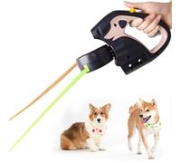 Zhjvihx Laisse Double Rétractable pour Chien, Laisse Extensible 2 en 1 avec Poignée Antidérapante Légère et Verrou de sécurité pour Promener 2 Chiens, Utilisation Nocturne, Chiens de