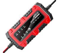 Zhjvihx Mainteneur de Batterie Intelligent 6 V 12 V 1,5 A, Fonction de Réparation D'impulsions, Affichage de la Puissance, pour Batteries AGM Gel SLA, Voiture, Moto, avec (Prise UE)