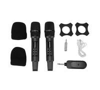 Zhjvihx Microphone sans Fil, Double Micro Dynamique sans Fil 2,4 G avec Récepteur Rechargeable, pour karaoké, Chant, Diffusion en Direct, Discours de Fête de Mariage