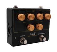 Zhjvihx Pédale de Préampli Basse, Boîtier DI Haute Tension 18 V de qualité Studio avec Sortie Casque EQ 4 Bandes, Entrée Auxiliaire, Post-sélection, pour Enregistrement Direct sur Scène