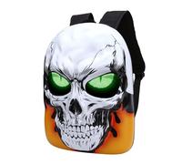 Zhjvihx Sac à Dos LED Rigide 3D, écran Couleur Programmable 20 X 32 Pixels, Contrôle par Application, Casque de Moto, Tête de Mort, Sac pour Ordinateur Portable, avec Alimentation USB,