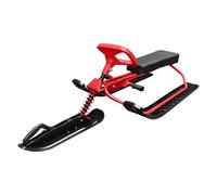 Zhjvihx Snow Racer Luge à Ski avec Volant et Double Freins pour Enfants, Adolescents et Adultes, Grand Siège, Corde de Traction Rétractable, Skis à Piste Large