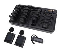 Zhjvihx Système de Guide Touristique sans Fil, 2 émetteurs 20 Récepteurs, Microphone de Guide Touristique avec Réduction du Bruit Numérique et Base de Chargement 8800 MAh, pour les Visites (Prise UE)