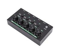 Zhjvihx Table de Mixage Bluetooth Mini 4 Canaux, Batterie Rechargeable Portable 2000 MAh, Boîtier Métallique Ultra Silencieux pour Home Studio, Streaming en Direct et podcasting. (BLACK)