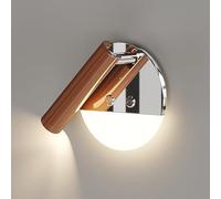 ZHKABEG Applique murale LED multifonctionnelle 2 en 1, lampe de chevet filaire avec interrupteur, luminaire décoratif d'intérieur for chambre, couloir, entrée, escaliers(Brown)