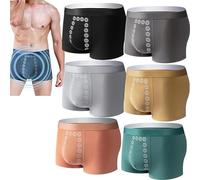 ZHKVAG Men's Energetic Massage Magnetic Therapy Underwear, Energy Field Therapy Men's Underwear, Men Massage Boxer Brief (6Pcs,2XL)