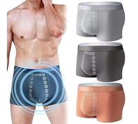 ZHKVAG Men's Energetic Massage Magnetic Therapy Underwear, Energy Field Therapy Men's Underwear, Men Massage Boxer Brief (3Pcs-H,4XL)