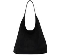 ZHKVAG Suede Hobo Bags for Women,Brown Suede Bag,Suede Tote Bag for Women,Leather Slouchy Suede Purse Hobo Shoulder Bag (Black)