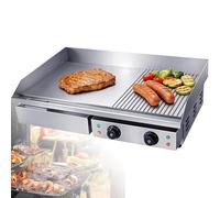 ZhlCrioxenic Barbecue éLectrique Commercial, Plancha Electrique Exterieur, avec ContrôLe De TempéRature RéGlable 50-300 °C, avec Pieds en Caoutchouc AntidéRapants 820-B