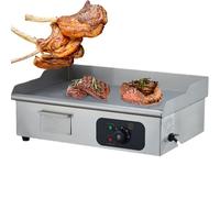 ZhlCrioxenic Barbecue éLectrique Commercial, Professionnelle De Cuisson en Le Fer Durable Grill, Epaisseur De La Surface De Cuisson : 8mm, avec Pieds en Caoutchouc AntidéRapants 818-A