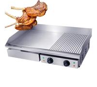 ZhlCrioxenic Barbecue éLectrique Commercial, Professionnelle De Cuisson en Le Fer Durable Grill, Epaisseur De La Surface De Cuisson : 8mm, avec Pieds en Caoutchouc AntidéRapants 820-B
