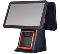 ZhlCrioxenic Caisse Enregistreuse Tactile à Double éCran 15,6 Pouces, Caisse Enregistreuse Intelligente, Pliable, Multi-Angle, 8 G + 128 GB pour Restaurant Black-A