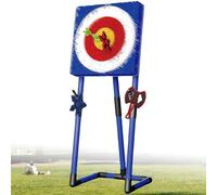 ZhlCrioxenic Cible de Lancer de Hache avec Accessoires, Jeu de Lancement de Hache pour ArrièRe-Cour, avec, 2 FléChettes à 5 éToiles, pour Les FêTes de Jardin et Les ActivitéS Bluesquare-A
