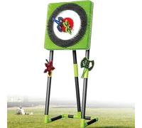 ZhlCrioxenic Cible de Lancer de Hache avec Accessoires, Jeu de Lancement de Hache pour ArrièRe-Cour, avec, 2 FléChettes à 5 éToiles, pour Les FêTes de Jardin et Les ActivitéS Greensquare-A