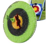 ZhlCrioxenic Jeu de Lancer de Hache dans Le Jardin, Jeu de Cibles à Lancer, Contient 2 Haches, 2 Planches de FléChettes et 2 FléChettes à 5 éToiles,IdéAl pour Les Familles Greenround-B