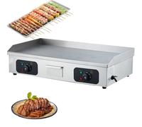 ZhlCrioxenic Plaque De Cuisson éLectrique, Plaque INOX Lisse Protection De Gril 2500w,Protection AntiéClaboussures, 50-300 °C, Et Bac à Graisse, pour Viande,Poisson, LéGumes 820-A