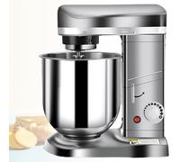 ZhlCrioxenic Robot PâTissier Multifonction, Batteur PéTrin Professionnel, avec 3 Vitesses RéGlables, MéLangeur Alimentaire 5L/7L/10L, avec Fouet Feuille, Fouet Ballon, Crochet à Petrin Silver-7L