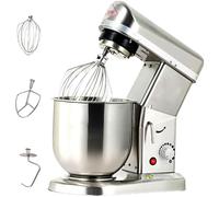 ZhlCrioxenic Robot PâTissier Multifonction, Robot Cuiseur Multifonctions, MéLangeur Alimentaire 5L/7L/10L, IdéAl pour PâTisserie, pour Restaurant, Boulangerie, PâTisserie, Café Silver-10L